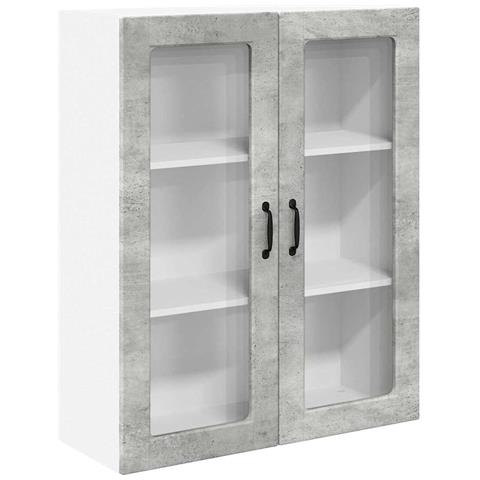 Pensile cucina con lo scaffale Grigio cemento 80 x 31 x 100 cm - Foto 1