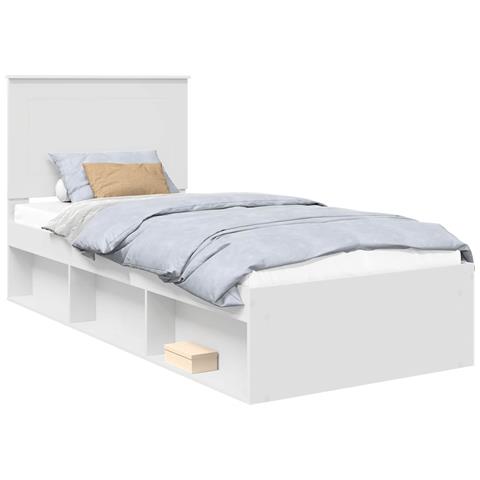Struttura del letto Bianco 75 x 190 cm Pino massello - Foto 1