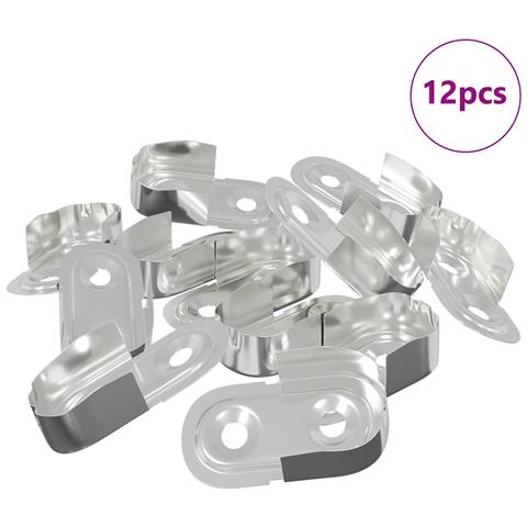 Braccio per asta dell'armadio 12 pcs Zinco Bianco Ferro - Foto 1