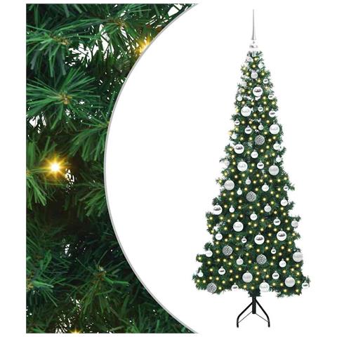 Albero di Natale Artificiale Angolare con 300 LED Verde 180 cm - Foto 1