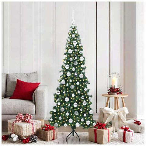 Albero di Natale Artificiale Angolare con 300 LED Verde 180 cm - Foto 2