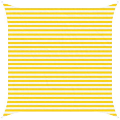 Vela da ombra solare Giallo e Bianco 3,6 x 3,6 m - Foto 1
