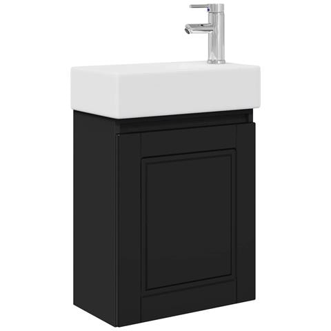 Mobile bagno con rubinetto Nero 45,5 x 22,5 x 84 cm - Foto 1