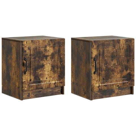 Armadio da Notte 2 pcs Rovere Fumo 43 x 34,5 x 47 cm - Foto 1