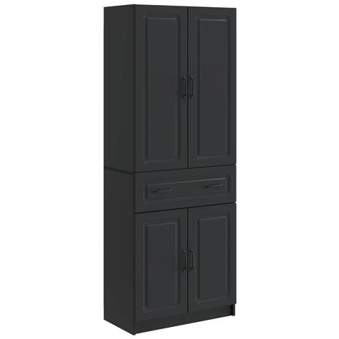 Set di armadi 2 pcs Nero Legno ingegnerizzato - Foto 1