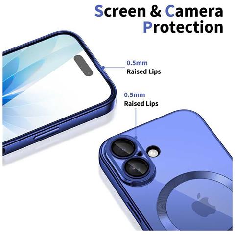 Custodia Trasparente Blu Scuro Magflex Per Iphone 17 - Foto 1