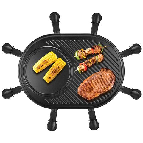 48795 RACLETTE Gourmet - Piastra con Rivestimento Antiaderente, Superficie Liscia e scanalata, 1200 W, per Fino a 8 Persone - Foto 2