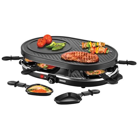48795 RACLETTE Gourmet - Piastra con Rivestimento Antiaderente, Superficie Liscia e scanalata, 1200 W, per Fino a 8 Persone - Foto 1