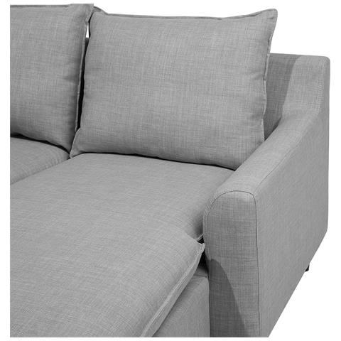 Divano Angolare In Tessuto Grigio Chiaro Elvenes - Foto 20