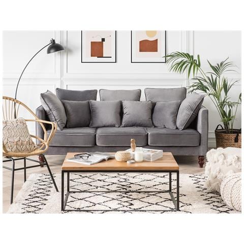 Divano A 3 Posti In Tessuto Grigio Fenstad - Foto 20