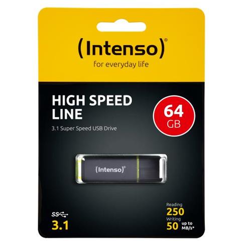 3537490 high speed line Chiavetta USB 64GB 50MB / s USB 3.1 nero - Foto 2