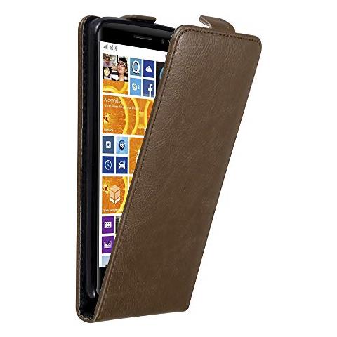 Custodia Compatibile Con Nokia Lumia 830 In Bruno Caffè - Coperchio Protettivo In Design Flip Con Chiusura Magnetica - Foto 1
