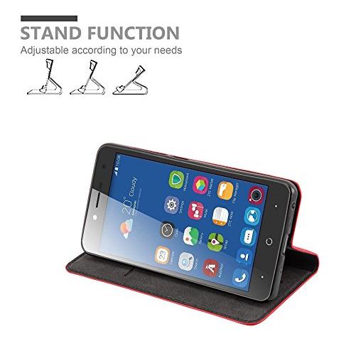 Custodia Compatibile Con Zte Blade L7 In Rosso Mela - Coperchio Protettiva Con Chiusura Magnetica, Funzione Stand E Tasca Per Le Carte - Foto 2
