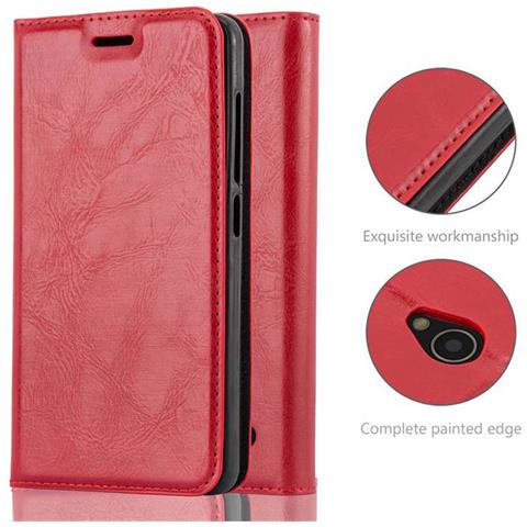 Custodia Compatibile Con Zte Blade L7 In Rosso Mela - Coperchio Protettiva Con Chiusura Magnetica, Funzione Stand E Tasca Per Le Carte - Foto 9