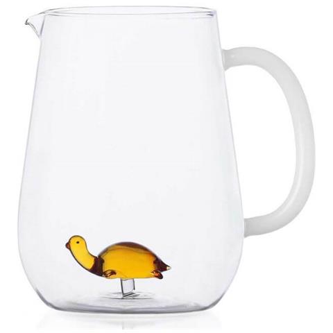 Brocca Tartaruga in Vetro Borosilicato Dimensioni h 18 x Ø 13 cm Capacità 167 cl - Animal Farm - Foto 1