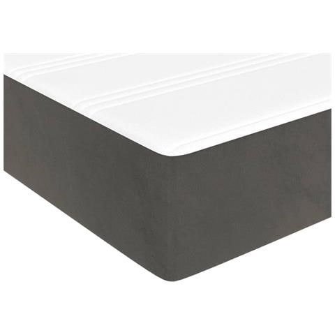 Materasso A Molle Grigio Scuro 100x200x20 Cm In Velluto - Foto 6