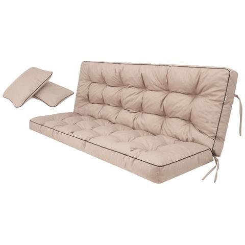 Cuscino Per Altalena Hollywood, Morbido Cuscino Per Seduta, Resistente Cuscino Per Altalena Da Giardino, Cuscino Adatto Per Roulotte, Cuscino Per Panca Con Schienale. Larghezza 140 Cm - Beige - Foto 1