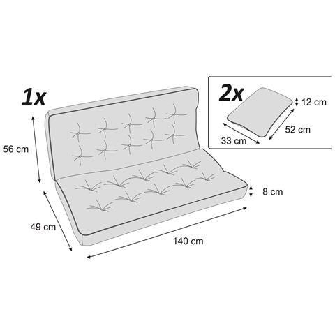 Cuscino Per Altalena Hollywood, Morbido Cuscino Per Seduta, Resistente Cuscino Per Altalena Da Giardino, Cuscino Adatto Per Roulotte, Cuscino Per Panca Con Schienale. Larghezza 140 Cm - Beige - Foto 8