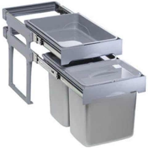 Pattumiera Tank 40 Con Vassoio Estraibile In Plastica Grigio 2x16 Lt - Foto 1