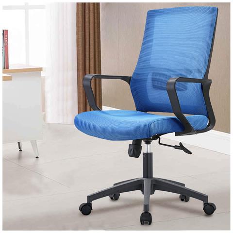 Sedia Da Ufficio Blu Poltrona Da Scrivania Studio Cameretta Altezza Regolabile - Foto 3