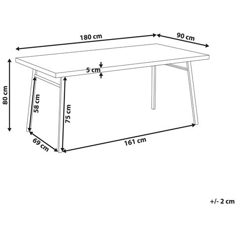 Tavolo Da Pranzo Ivorie Frassino Chiaro 180 Cm 90 Cm - Foto 7