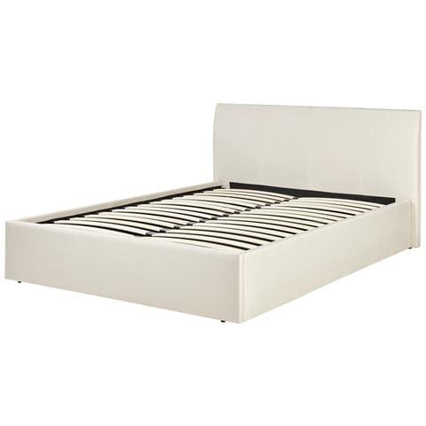 Letto Contenitore Tessuto Orbey 140 X 200 Cm Beige Chiaro - Foto 2