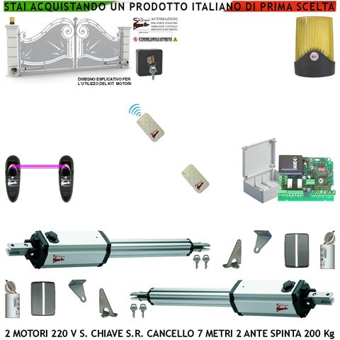 Apricancello Da 7 Metri 2 Ante Da 3,5 Metri 2 Motori Elettromeccanici 230 V Stelo Retrattile Autobloccante Corsa 600 M - Foto 1