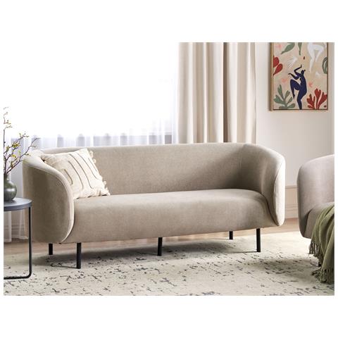 Divano 3 Posti Loen Tessuto Tortora - Foto 1