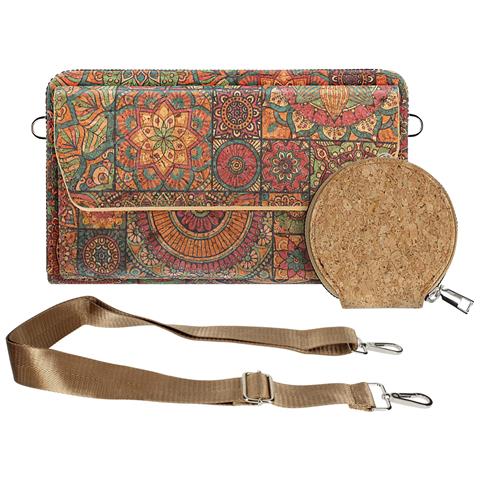 Pochette In Sughero, Collezione Mandalavibe Chiusura A Zip / Magnetica - Foto 1