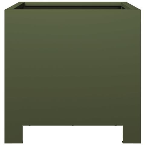 Fioriere Da Giardino 2 Pz Verde Oliva 30x30x30 Cm In Acciaio - Foto 2
