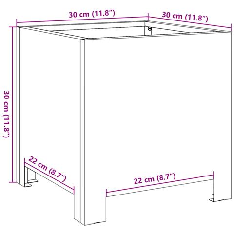 Fioriere Da Giardino 2 Pz Verde Oliva 30x30x30 Cm In Acciaio - Foto 10