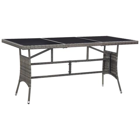 Tavolo Da Giardino Grigio 170x80x74 Cm In Polyrattan - Foto 1