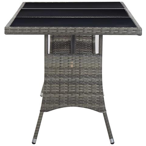 Tavolo Da Giardino Grigio 170x80x74 Cm In Polyrattan - Foto 3