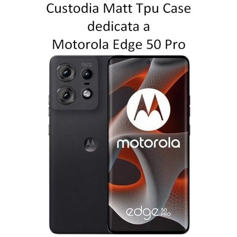 Custodia Tpu Silicone Cover Case Per Motorola Edge 50 Pro Black - Foto 2