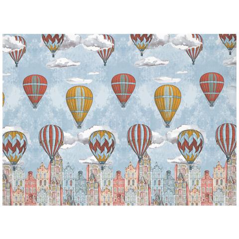 Copripiumino Sacco Piumone Pensieri Delicati Cotone Disegno Volare Singolo Arancio - Foto 2