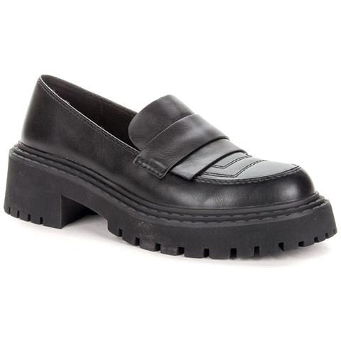 Black Casual Closed Loafers Mocassino Sintetico E Tessile Scarpe Donna Nero Eu 40, 928058/09-02 - Foto 1
