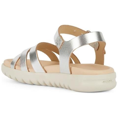 Sandal Soleima Sandali Pelle Di Mucca Scarpe Bambina Argento Eu 33, J45gsa 000cf C1007 - Foto 3