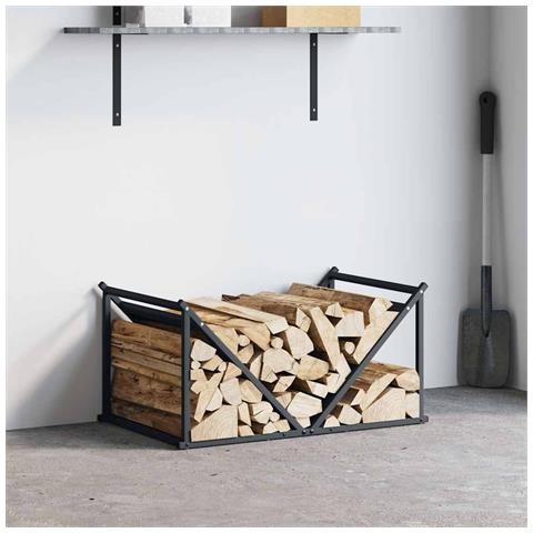 Rastrelliera per Legna da Ardere Antracite 70x43x34,5 cm - Foto 2
