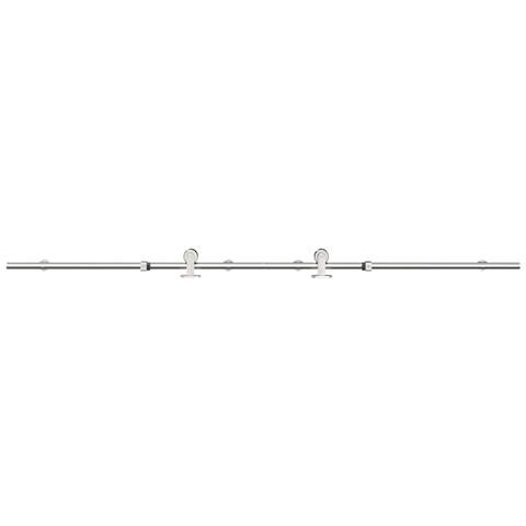 Kit Binari Porta Scorrevole 200 Cm Acciaio Inossidabile Argento - Foto 2
