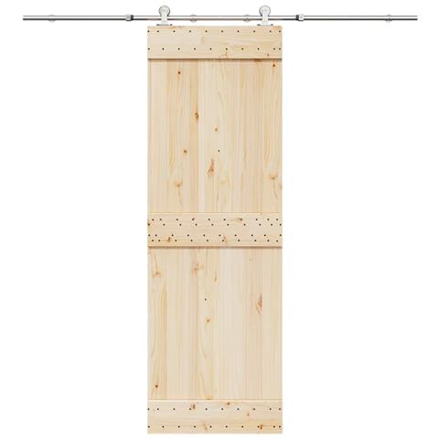 Kit Binari Porta Scorrevole 200 Cm Acciaio Inossidabile Argento - Foto 1