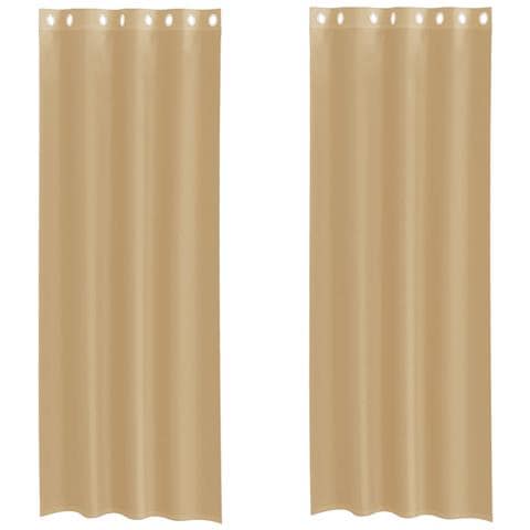 Tende In Voile Con Occhielli 2 Pz Sabbia - Foto 2