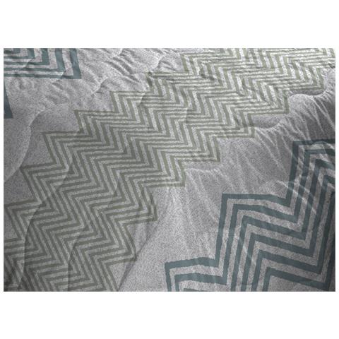 Trapuntino Piumino Estivo Primaverile 100gr Mq Leggero Disegno Zig Zag 1 Piazza E Mezza Verde - Foto 2