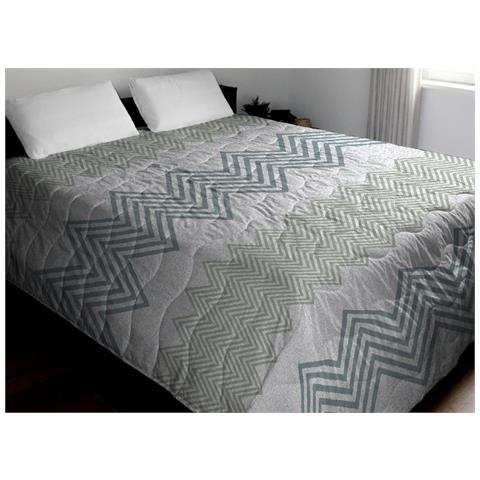 Trapuntino Piumino Estivo Primaverile 100gr Mq Leggero Disegno Zig Zag 1 Piazza E Mezza Verde - Foto 1