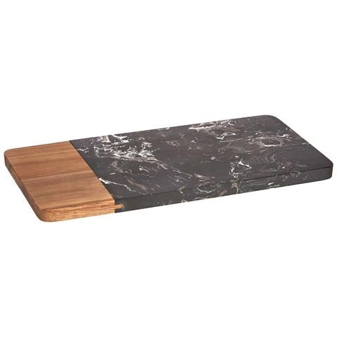 Dam  Tagliere In Legno E Marmo Nero 30cm 15x30x1,3 Cm. Colore Nero - Foto 1