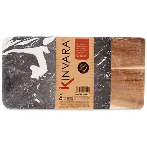 Dam  Tagliere In Legno E Marmo Nero 30cm 15x30x1,3 Cm. Colore Nero - Foto 4