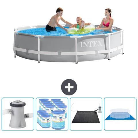 Piscina Fuori Terra - In Giro - 305x305x76 Cm - Grigio - Include Accessori Coordinati Cb91 - Foto 1