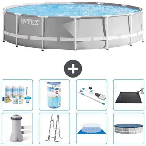 Piscina Fuori Terra - In Giro - 427x107 Cm - Grigio - Include Accessori Coordinati A2228 - Foto 1