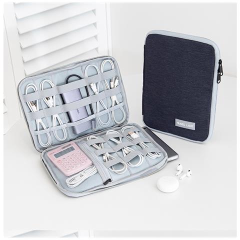 Elegante Custodia Organizer Digitale 2 In 1 Per Ipad E Accessori Grey - Foto 7