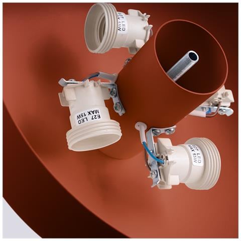 Lampada Da Soffitto Omiq Rosso Ocra Sl. 1681 - Moderno Lampada Da Soffitto Ocra Rossa 15x30x30 Cm - Foto 8