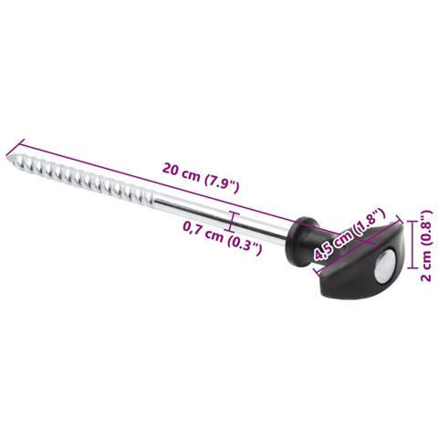 Picchetti per Tenda 12 pz 20 cm Ø7 mm in Acciaio Zincato - Foto 6